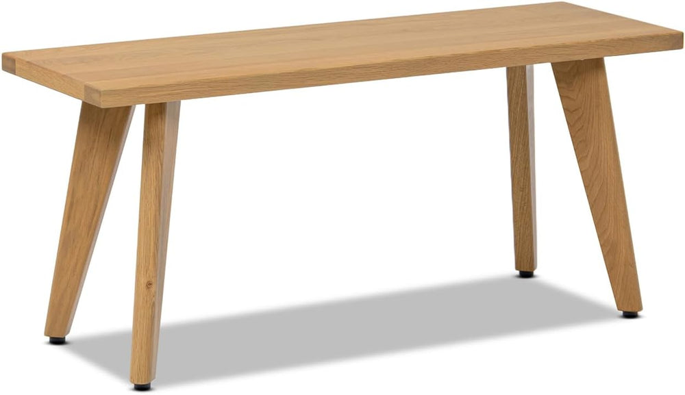 Red Oak Wood Bench, 41.5" Solid Oak Bench for Dining, Entryway & Bed...