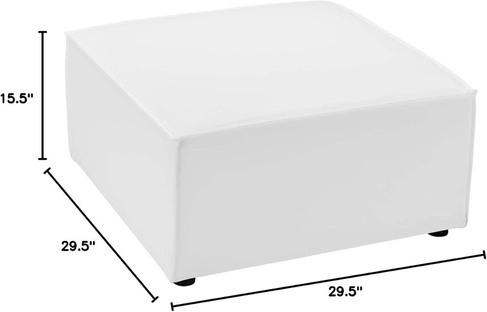 Modway EEI-4211-WHI Saybrook Patio Sectional Ottoman in White, 29.5 x 29.5 x ...