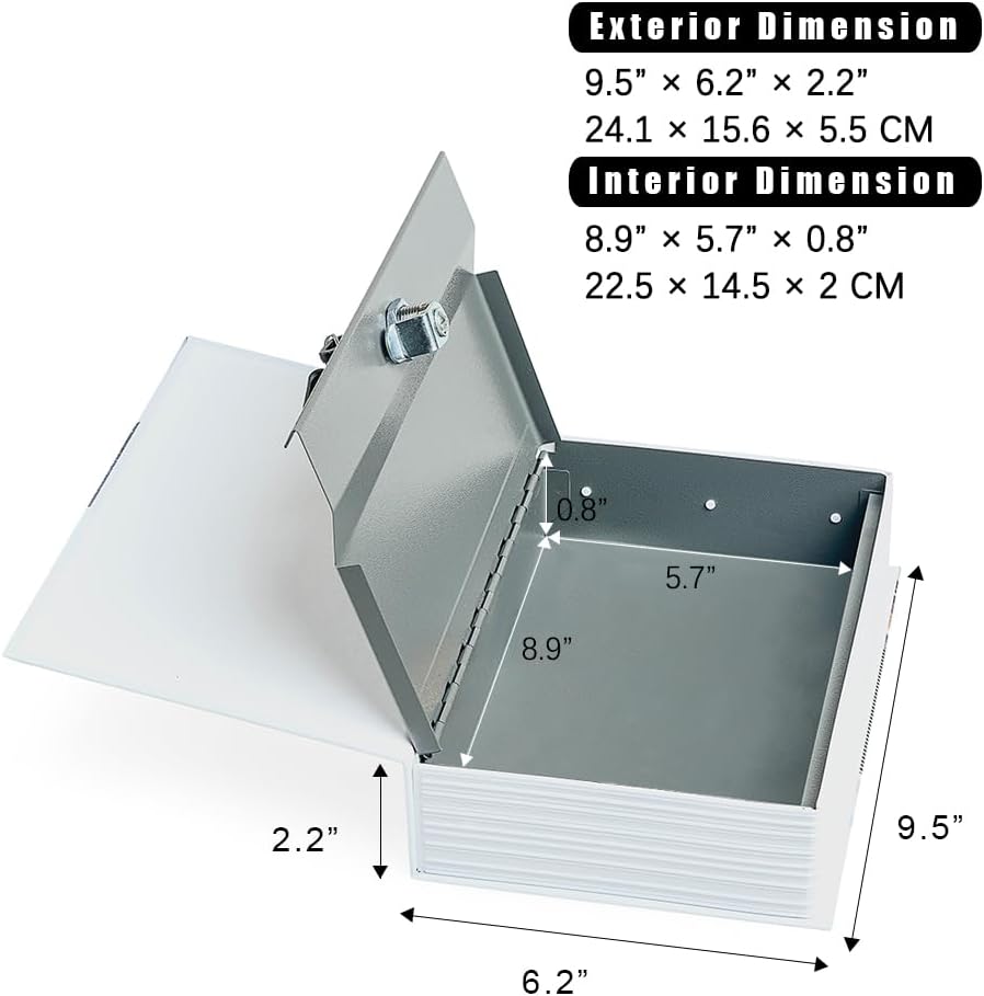 Diversion Book Safe Storage Box (9.5"×6"×2.2"), Dictionary Secret Safe Can with Security Combination Lock, Diversion Book Hidden Safe (Love,Combination)