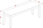 East West Furniture LYB-CAP-W Lynfield Dining Bench with Wood Seat, 52x15x18 Inch, Cappuccino