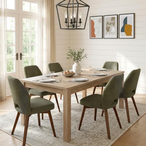 Farmhouse Dining Table for 6, Rectangle Dining Table, Kitchen Table Oak