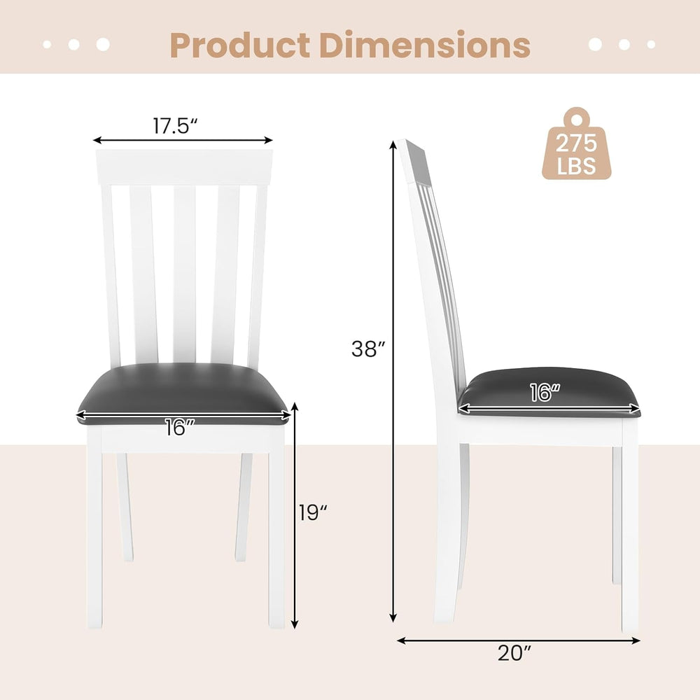 GOFLAME Wood Dining Chairs Set of 4, Upholstered Faux Leather Kitchen Side Ch...