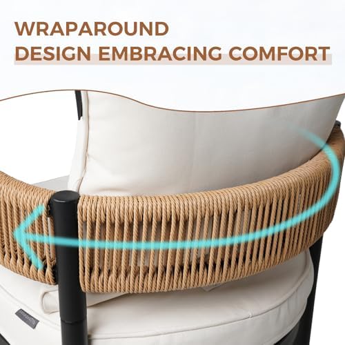 Grand patio Outdoor Dining Set for 6, 7PCS Patio Table and Chairs Set, Metal ...