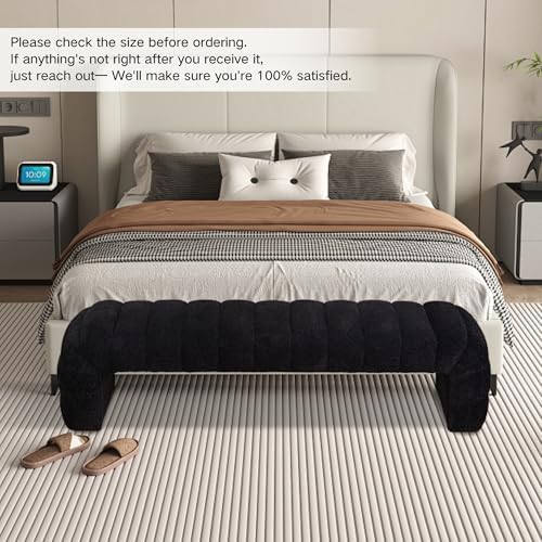 Shoe Bench for Entryway, 69.7''W Modern End of Bed Bench Long Ottoman...