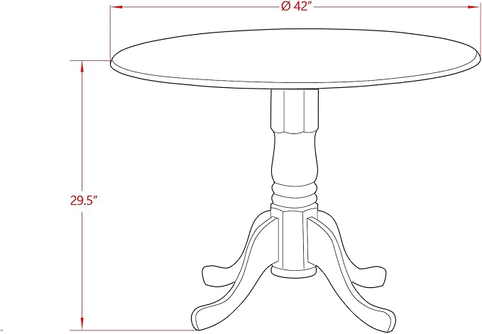 East West Furniture DMAB3-MAH-18 3 Piece Dining Room Table Set Contains a Round Dining Table with Dropleaf and 2 Coffee Linen Fabric Upholstered Parson Chairs, 42x42 Inch, Mahogany