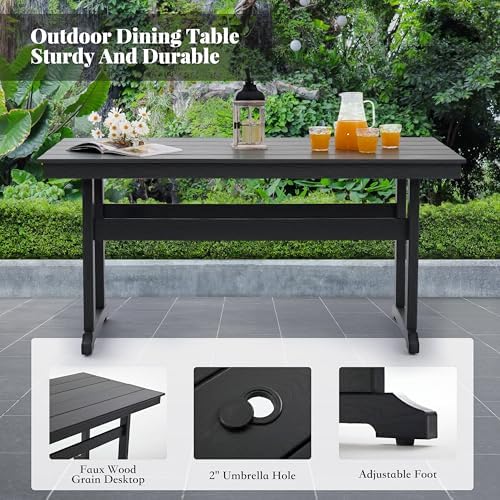 HDPE Outdoor Dining Set,10-Piece Outdoor Table and Chairs Include 8 Dining Ch...
