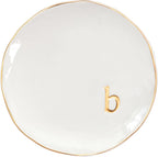 COLLECTIVE HOME - Ceramic Jewelry Tray, Decorative Trinket Dish for Rings Earrings Necklaces Bracelet Watch Keys, Birthday Mother's Day Christmas Gift for Women, 4.75", Glossy (b)