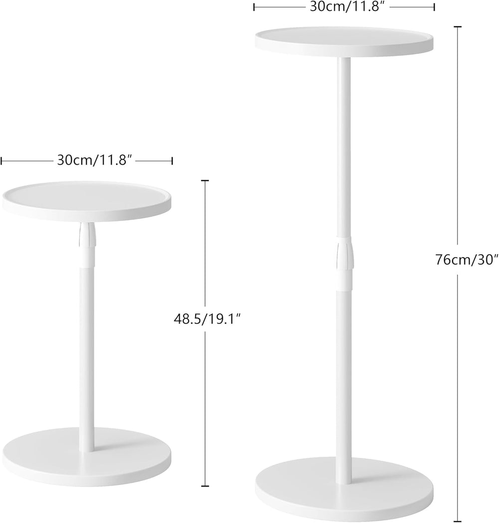 Adjustable Round Side Table, Small End Table, Pedestal Drink Table for Small ...