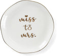 HOME SMILE Miss to Mrs Ring Dish - Bride Gifts, Bridal Shower Gifts - Ceramic White