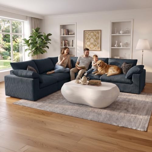 118" Cloud Couch Oversized Modular Sectional Sofa, L-Shaped 5 Seater Dee...