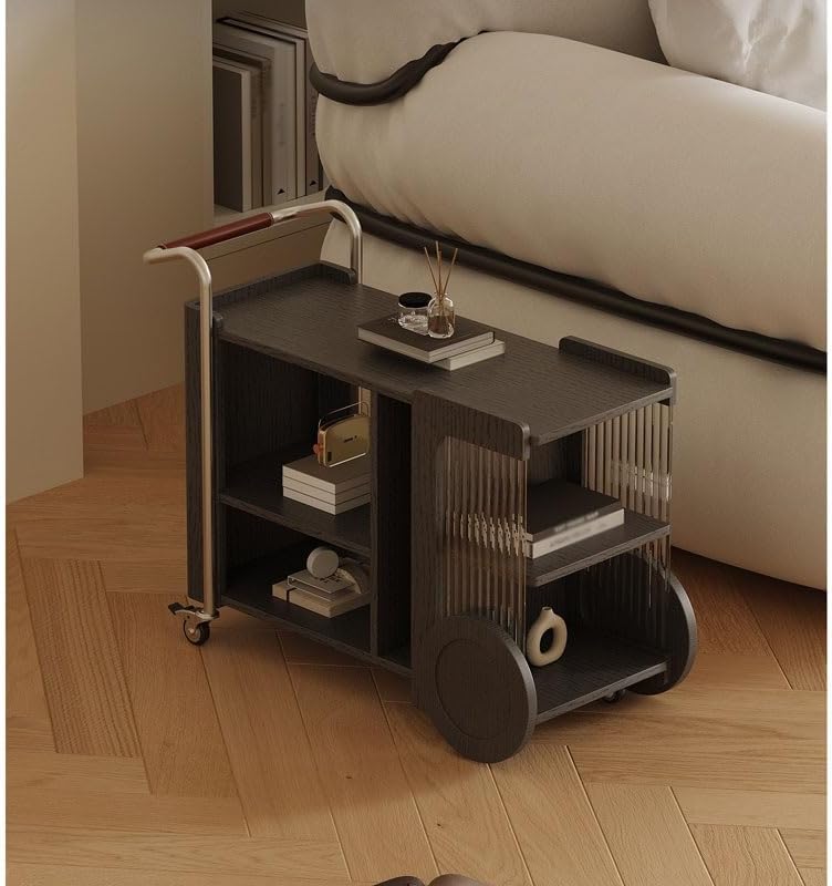 Tiny Side Table Modern Trolley Rack Simple Mobile Side Table Cabinet Home Liv...