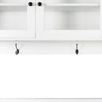 Modern Kitchen Pantry, Freestanding Storage Cabinet with 4 Doors, 4 Drawers & Microwave Shelf, White, Easy to Maintain, for Dining Room