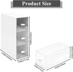 Tea Bag Organizer with 3 Storage Drawers, Plastic Stackable Box, White | Tea box organizer, tea holder organizer, container for tea, coffee, sugar and cosmetic sachets, 1Pcs