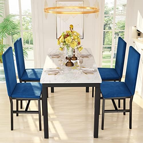 Hooseng Dining Table Set for 4- Space Saving Kitchen Table and Chairs for 4, ...