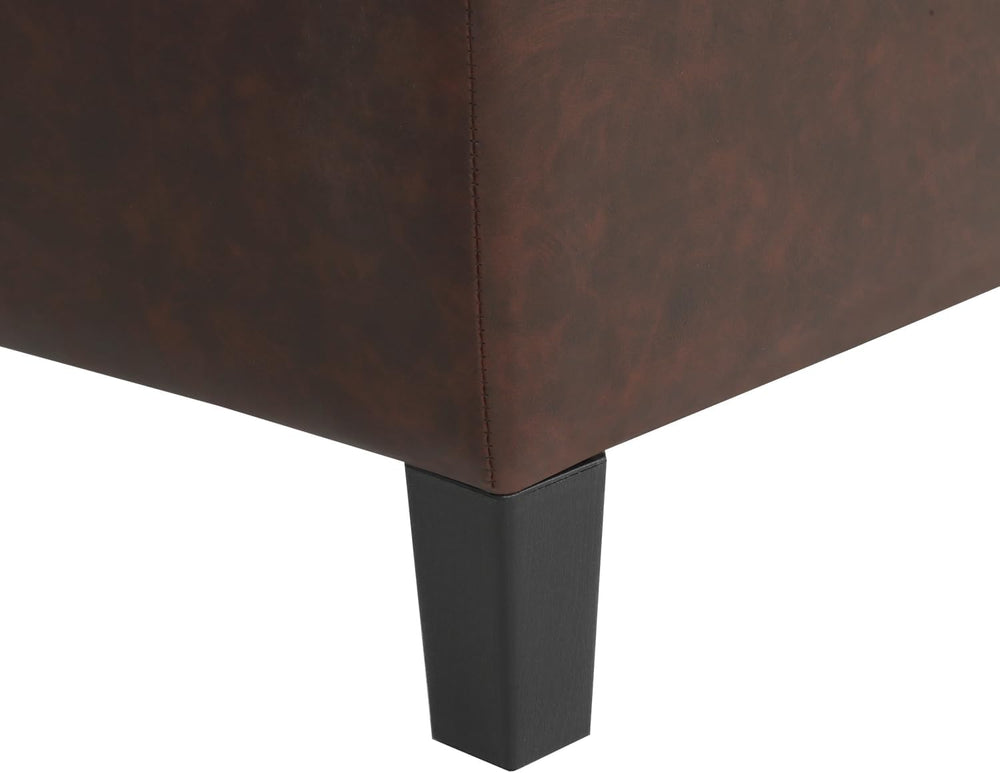 Homebeez 42" Storage Ottoman Bench, Lift Top Faux Leather Storage Bench ...