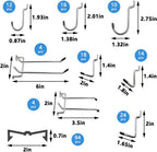 258PCS Pegboard Hooks, Pegboard Accessories Organizer Kit, Pegboard Set for Tools,1/8 and 1/4 inch Pegboard Hooks Assortment, Peg Board Hooks, Peg Board Bins, Peg Locks