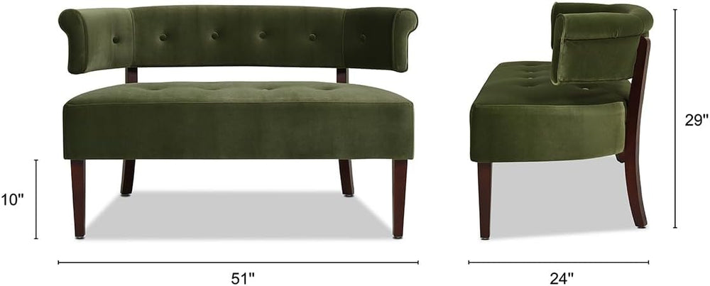 Jennifer Taylor Home Jared Roll Arm Tufted Bench Settee with Back