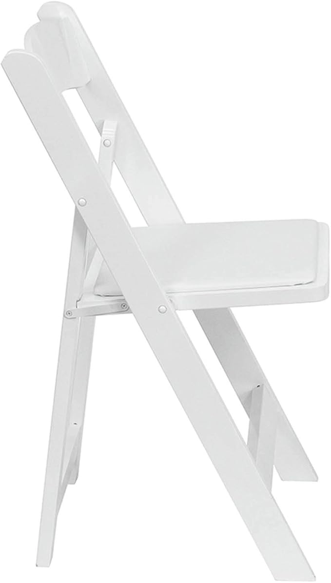 Flash Furniture Hercules Series Beechwood Folding Event Chairs with Padded Seats, Modern Wooden Folding Banquet Chairs, Set of 4, White