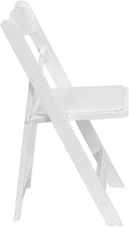 Flash Furniture Hercules Series Beechwood Folding Event Chairs with Padded Seats, Modern Wooden Folding Banquet Chairs, Set of 4, White