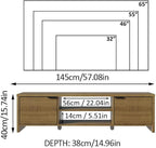 Madesa TV Stand with Cabinet Storage and Open Shelves for 55, 65 Inch Media Storage Gaming Media Console Living Room Entertainment Center Modern Wooden Television Cabinet - Rustic