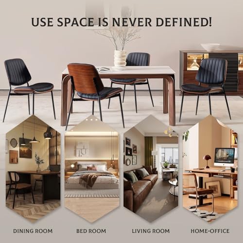 Dining Chairs Set of 6, Upholstered Mid-Century Modern Dining Room and Kitche...