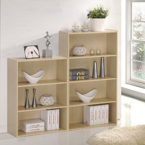 Furinno Pasir 4 Tier Open Shelf, Steam Beech