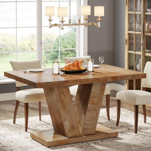 Tribesigns 47-Inch Dining Table for 4, Light Oak Brown Kitchen Dinner Furnitu...