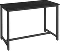 HOOBRO Bar Table, Rectangular Pub Table, 47.2" Counter Height Bar Table, Industrial Bar Height Table, Dining Table for Kitchen, Living Room, Easy to Assemble, Black BB50BT01