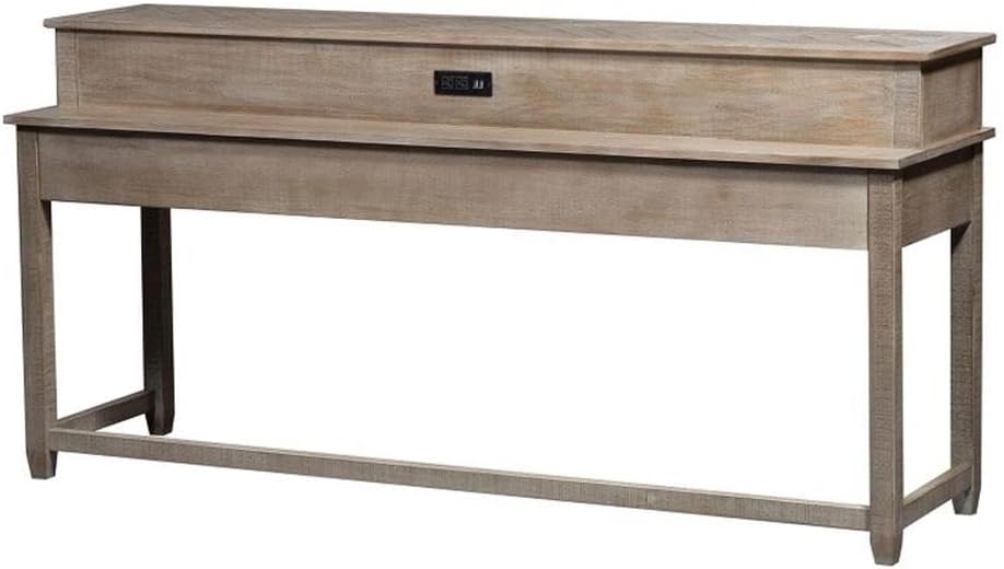 Pemberly Row 4 Piece Living Room Table Set, Pine Wood Console Bar Table w/Wea...