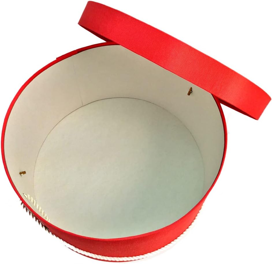 Sarah's Hat Boxes Classic Coral Hat Box – 11" x 5.5" (Dia. x Ht.) Handmade in USA – Odorless Non-Toxic Adhesive, Cording Handle – Premium Storage for Hats & Accessories