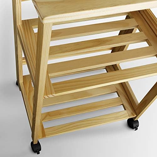 Casual Home Trek Folding Natural Kitchen Cart, 27"W (372-30)