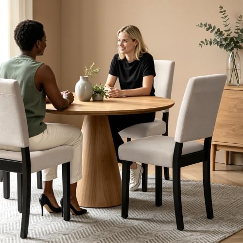 CHUN YI Dining Chairs Set of 4, Upholstered Dining Room Chairs, Modern Farmho...