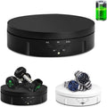 JAYEGT Motorized Rotating Display Stand, 5.74inch /22lbs Load, 360 Degree Electronic Turntable Display Stand for Photography Products Shows , Jewelry, Watch, 3D Models, Cake (Black/Button Control/rechargeable)