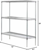 Omega 21" Deep x 72" Wide x 36" High 3 Tier Gray Starter Shelving Unit