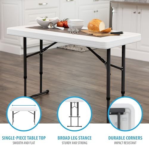 Lifetime Commercial Height Adjustable Folding Utility Table, 4-Foot