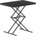 FanttikOutdoor Folding Table 2-Second One-Hand Height Adjustment, 3 Settings, Ultra-Thin 3.2" Fold, No Assembly, TV Tray Laptop Desk 28 inch, 2-Pack, Black Zeta X1 Pro