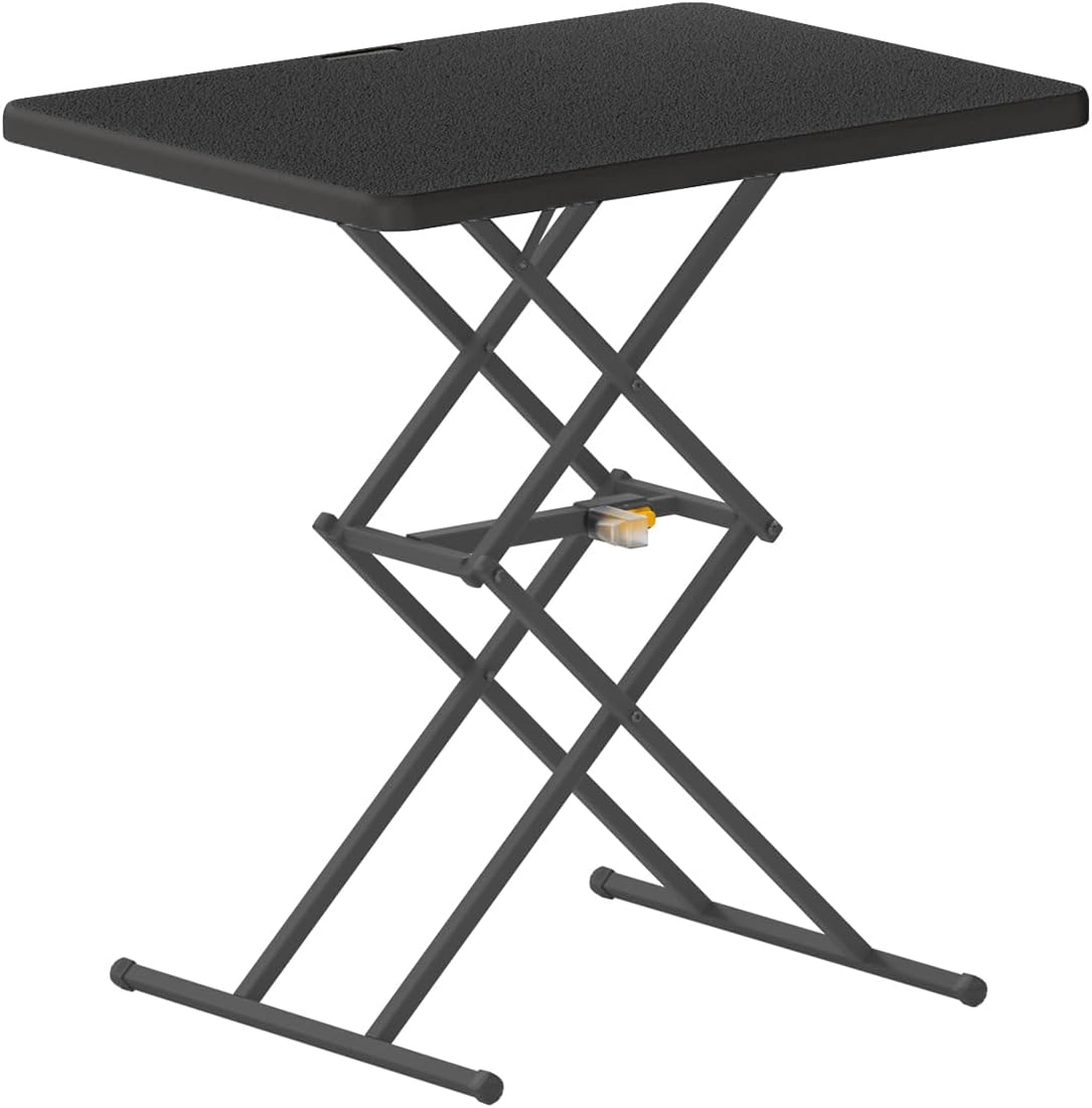FanttikOutdoor Folding Table 2-Second One-Hand Height Adjustment, 3 Settings, Ultra-Thin 3.2" Fold, No Assembly, TV Tray Laptop Desk 28 inch, 2-Pack, Black Zeta X1 Pro
