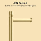 YUMORE Toilet Paper Holder Stand Freestanding, Weighted and Sturdy Stainless Steel Design with Non-Slip Cap, Gold Rustproof Tissue Roll Holder for Modern Bathroom, RV