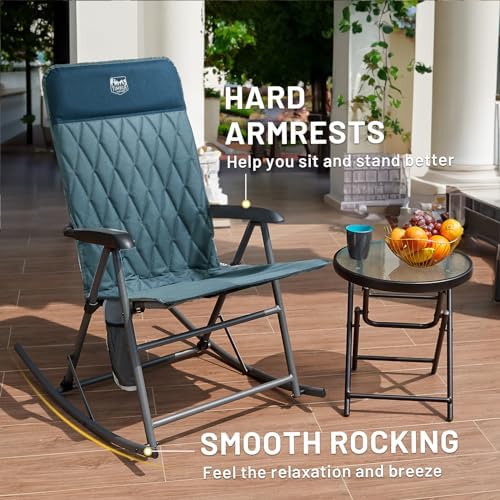 Timber Ridge 3-Level Adjustable Rocking Camping Chair, Ergonomic Padded High ...