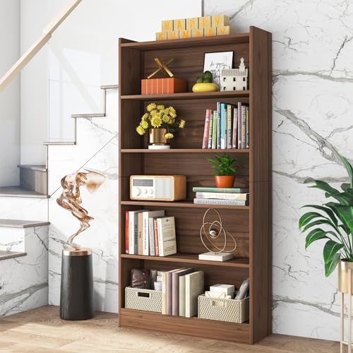 Tribesigns 72-inch Tall Bookcase, Modern 6-Tier White Library Bookshelf with ...