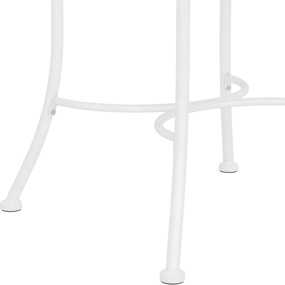 Hillsdale Marsala Metal Vanity Stool with a Circular Geometric Back Design, O...