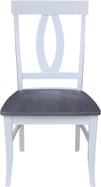 International Concepts Set of Two Cosmo Verona Chairs, White/Heather gray