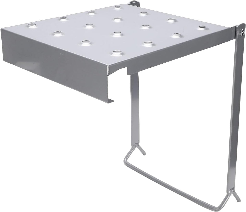 ZJchao Folding Ladder Platform Multi Purpose Shelf A Frame Design Iron Work Stand Table with Foldable Sturdy for Home Office Space Saving (Iron)