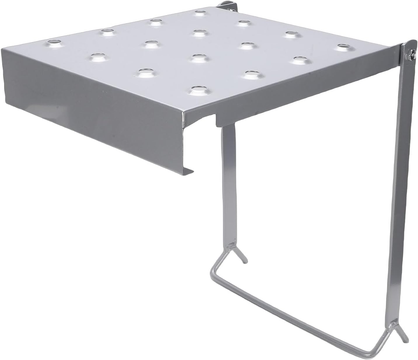 ZJchao Folding Ladder Platform Multi Purpose Shelf A Frame Design Iron Work Stand Table with Foldable Sturdy for Home Office Space Saving (Iron)