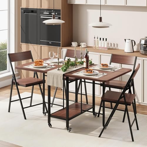 Garvee 5-Piece Dining Table Set, Dining Table Set for 4 with Chairs