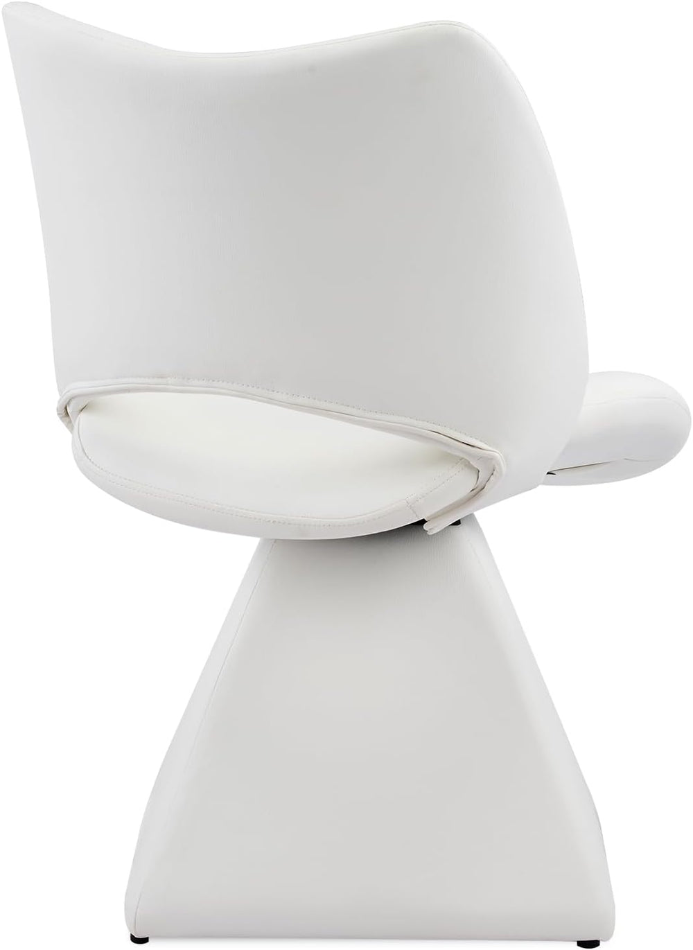 Swivel Dining Chair, Modern Faux Leather Kitchen Chair, Upholstered Armless S...