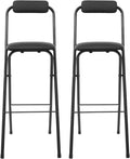 2 Pcs Folding Bar Stool with Backrest, Tall Foldable Stool Chair | Portable Folding Bar Chair for Kitchen Island Shop Cafe Dining Room