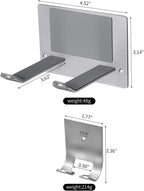 FLE Hair Dryer Holder Wall Mounted Self Adhesive, SUS 304 Stainless Steel Hair Blow Dryer Rack Organizer Compatible with Most Hair Dryers