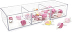 Isaac Jacobs Large 3-Compartment Acrylic Stackable Organizer (12.9" L x 5" W x 2.7" H), Multi-Sectional Tray & Storage Solution for Makeup, Craft Supplies, Bathroom, Kitchen, Office (Clear)