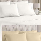 Queen Pillow Cases - 4 Pack - Super Soft Pillowcase Covers - Envelope Enclosure - Hotel Quality Pillow Protectors - Wrinkle Free, Fade, Shrink & Stain Resistant - Machine Washable - 20" x 30" (Cream)